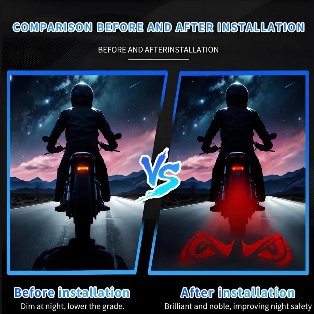 Motorcycle Tail LED Light,Underglow LED Light Kit Night  Brake Decorative Lights DC12V.