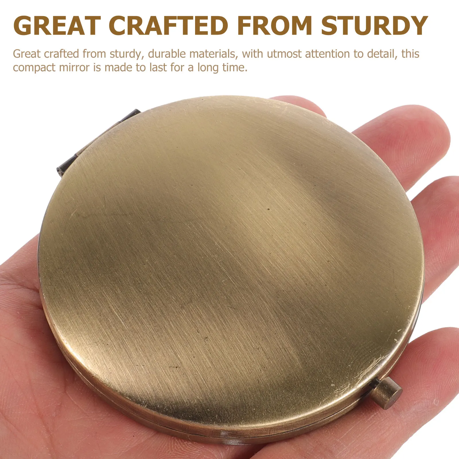 

Portable Makeup Mirror Foldable Round Wood Design Travel Compact Lightweight For Women Perfect Gift
