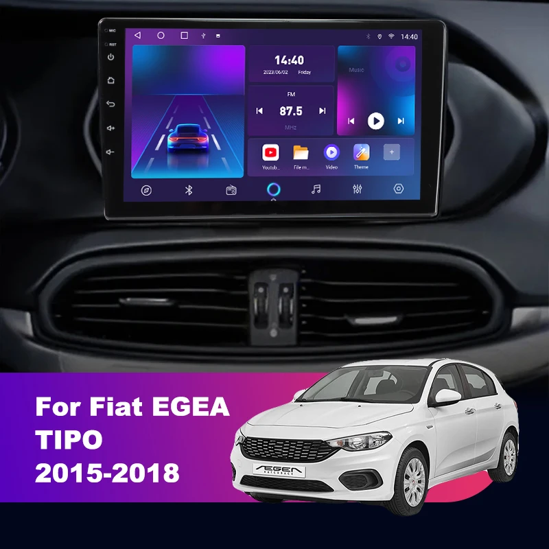 For Fiat EGEA TIPO 2015-2018 Carplay Car Radio GPS DSP Navigation Multimedia Video Player 4G Android AUTO QLED Stereo 8G+128G