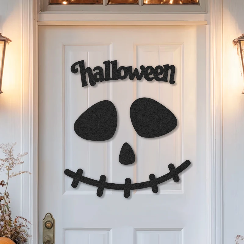 ملصقات باب الهالوين الخارجية على شكل جمجمة اليقطين شبح العنكبوت خلفية جدار الديكور كرنفال تخطيط الحفلات الليلية #5