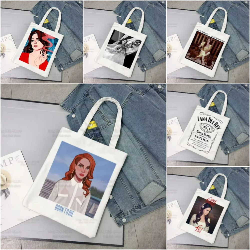

Vintage Style Singer L-Lana Del Rey Canvas Tote Bag Shopping Shoulder Bag for Fans Casual Outing Travel Yoga Spacious Yoga Bag