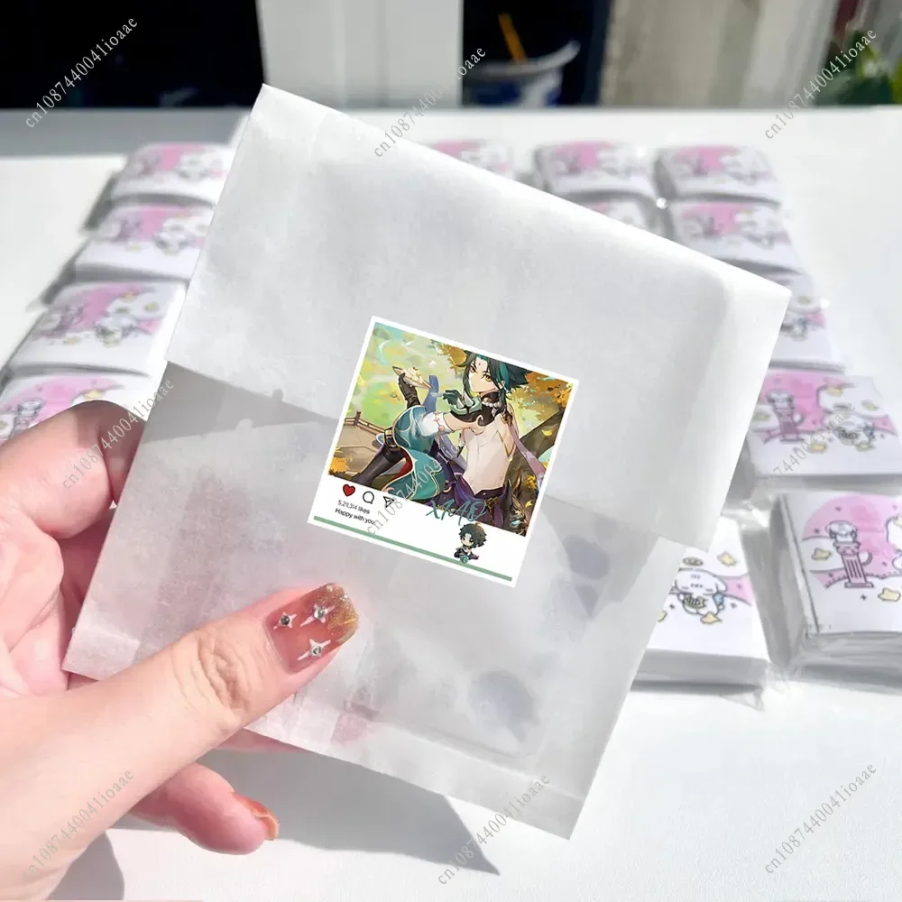 สติกเกอร์เกม Genshin Impact 500 ชิ้น/ม้วน รูปทรงสี่เหลี่ยม น่ารัก สำหรับตกแต่ง DIY บนสเก็ตบอร์ด มอเตอร์ไซค์ สมุดบันทึก สำหรับแฟนๆ Genshin Impact