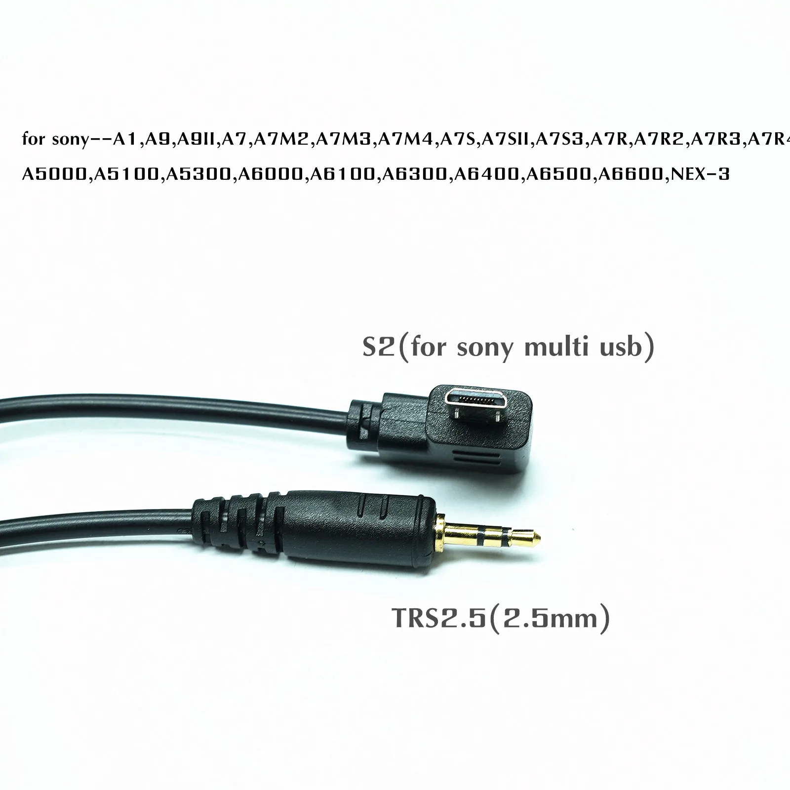 For Sony 35cm Multi USB Connection Cable 2.5mm/3.5mm-S2 Release Cable for Sony A7/M2/M3/M4 A6500 A6300 A5000 Elbow Shutter Cable