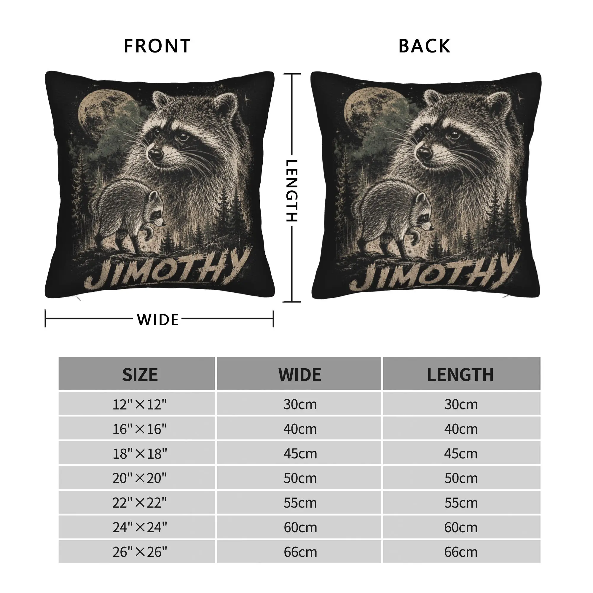 Vintage Bootleg Jimothy Moonlit Forest Meme Pillow Case  Comfy Pillow Cover For Office Car Home Decor Cute Funny Pillowcases