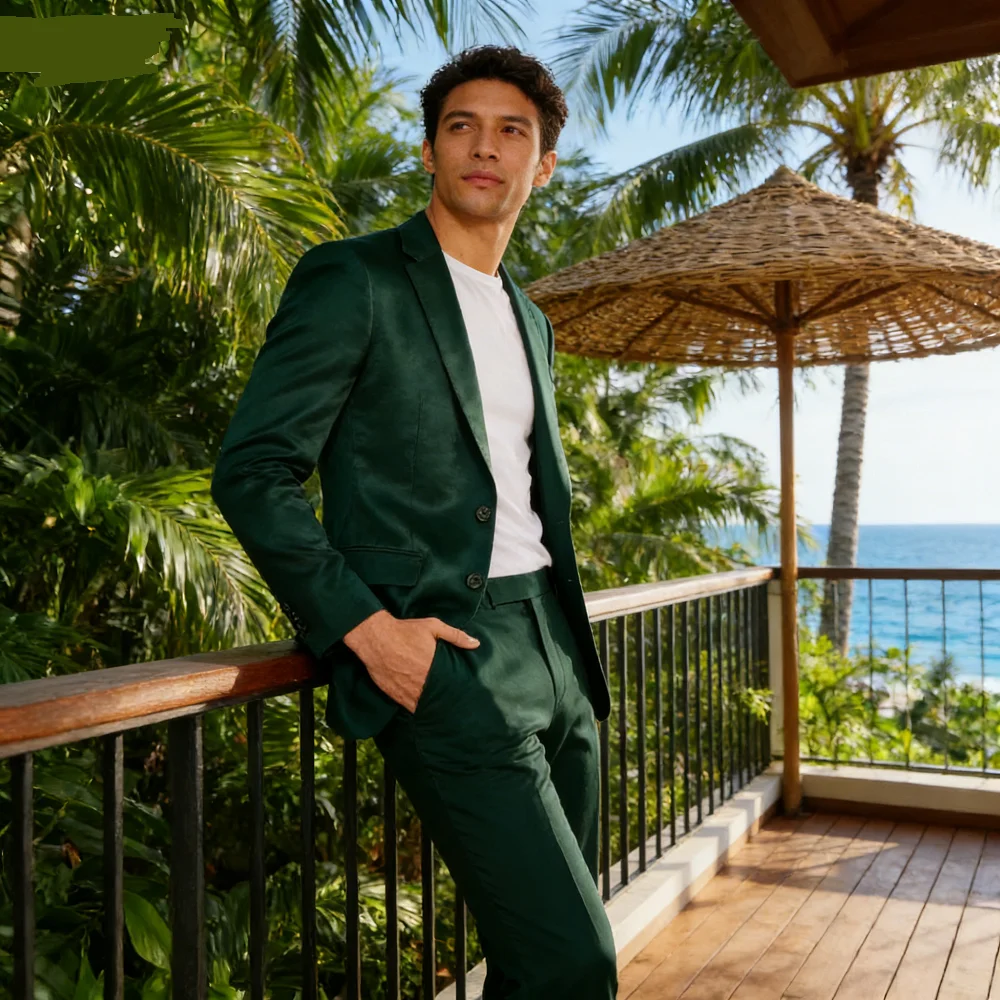 

Мужской свадебный костюм-смокинг, формальный сверкающий оранжевый костюм из двух предметов с металлическими пуговицами, повседневная одежда Trabajo