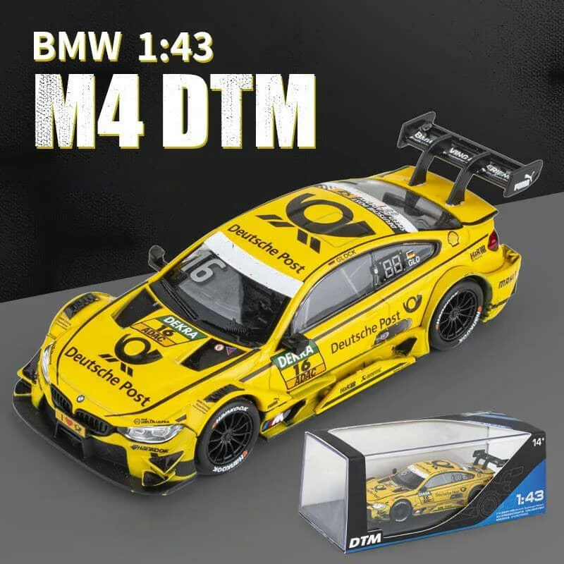 1:43 m4 dtm mit Display Box Legierung Auto Druckguss & Spielzeug fahrzeuge Auto Modell Miniatur Modell Modell Auto für Kinder