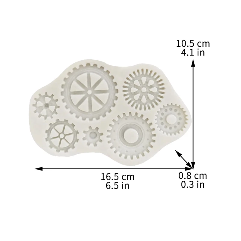 3D Gear Steam Engine Runner Shape Silicone Mold DIY Fondant Chocolate Jelly Cake Decor Baking Tool Soap Clay Plaster Resin Mould