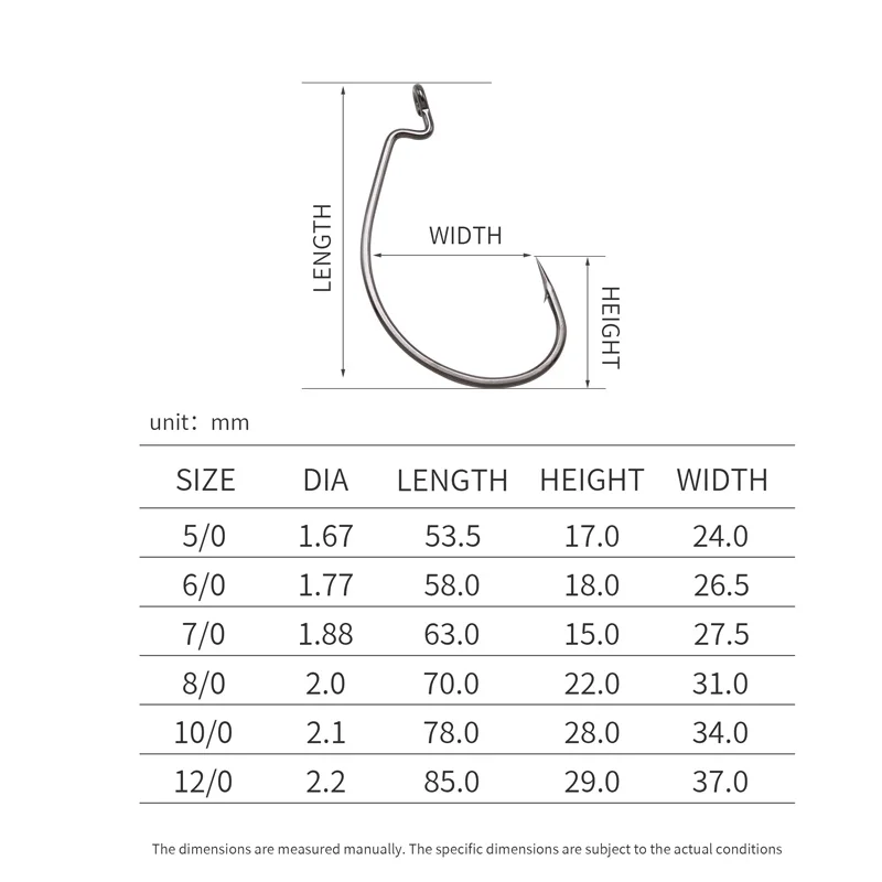 ZYZHE Extra Large Crank Hook 5/0#-12/0# Thickened and Reinforced Fish Hooks High Carbon Steel Soft Bait Crank Hooks view 4