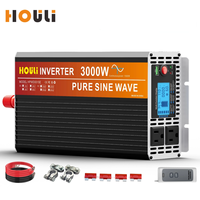 HOULI High-Power Pure Sine Wave Inverter 3000W–6000W 12V/24V DC to 220V AC Converter with USB LCD Display & Remote –Off-Grid Use