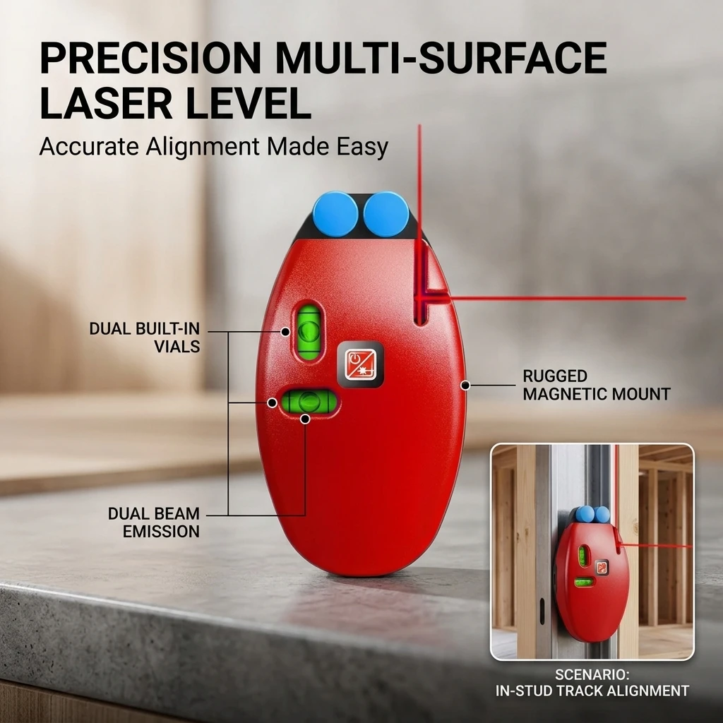 High-Precision Laser Angle Meter with Horizontal Bubble Dual Line Measurable Level Meter for Wire Drawing Instrument