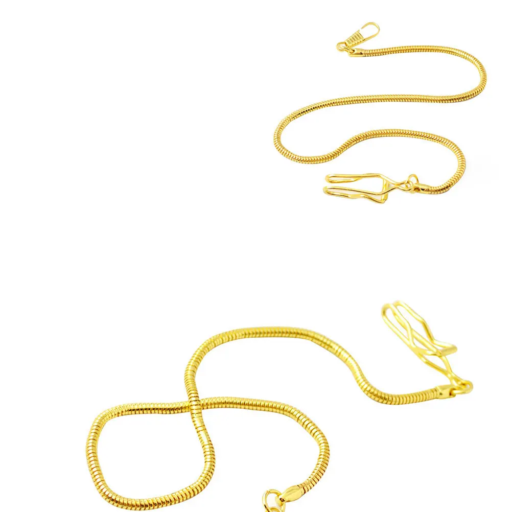 

2pcs Pocket Watch Chain Copper Snake Chain For Retro Vintage Metal Watch Holder Keychain Jeans Belt Decoration Accessory