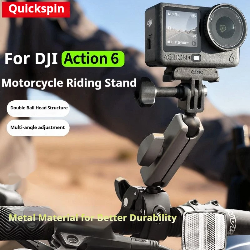 Motorcycle Bicycle Selfie Stick Holder Mount Bracket For DJI OSMO Action 6 Motorcycle Handlebar Clip Holder Bicycle Accessories
