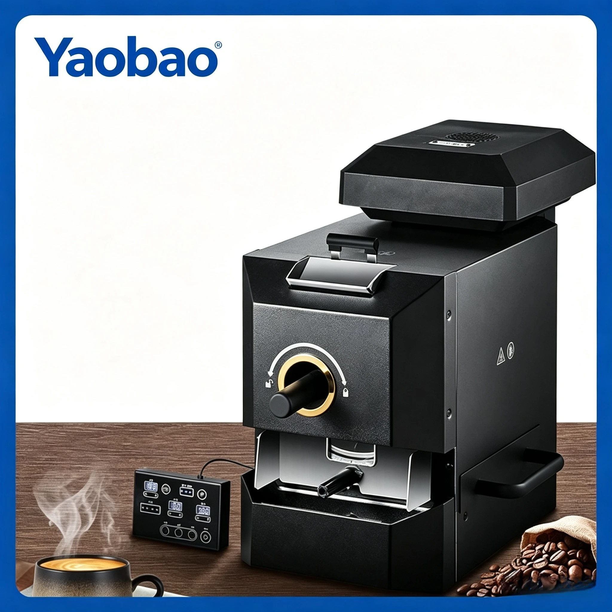 Temperature Controllable Commercial Coffee Roaster Simulated Direct Flame Heating 450g Automatic Coffee Bean Roasting Equipment