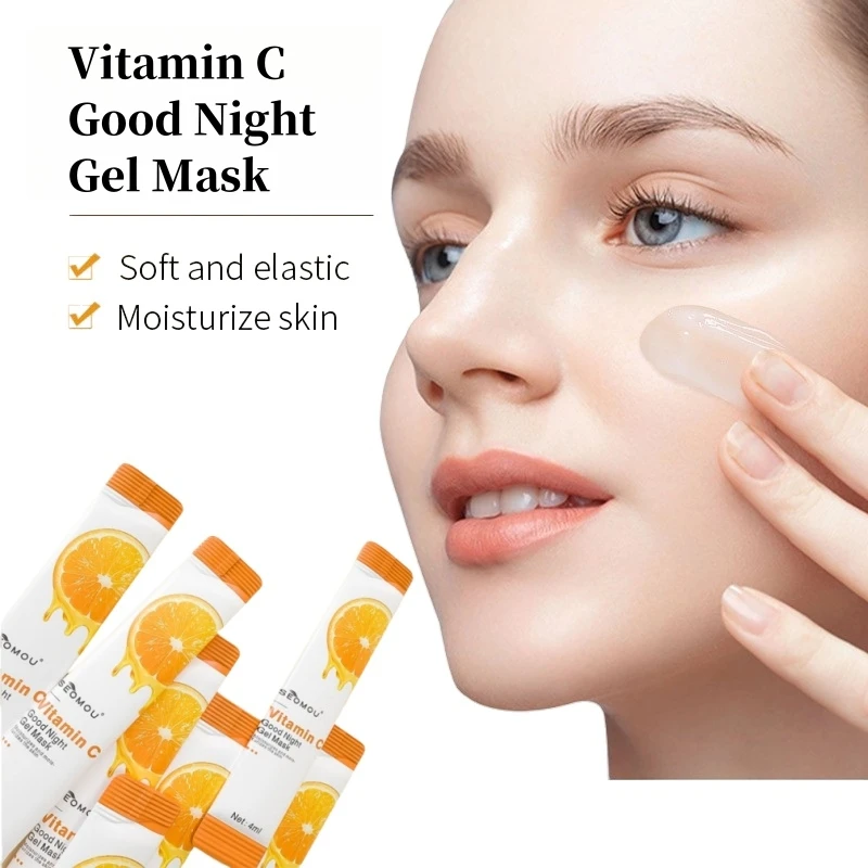 4 مل * 20 قطعة/صندوق قناع جيلي جود نايت فيتامين سي، يطبق كقناع نوم، قناع غير شطف، يمكن استخدامه لجمال الوجه أثناء النوم، يحتوي على خلاصة البرتقال الطازجة، ومستخلص جيلي ملكي، وما إلى ذلك. ، يرطب البشرة بشكل عميق ويرطب البشرة، يشد ويضيء لون البشرة، عبوة محمولة، مريحة وصحية، يمكن استخدامها في المنزل أو أثناء السفر، مناسبة للعناية اليومية بالوجه للنساء