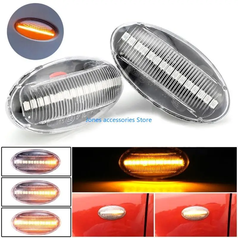 

W8KD For 307 206 407 107 607 for Citroen C2 C5 LED Dynamic Turn Lamp Flowing Water Side Marker Light