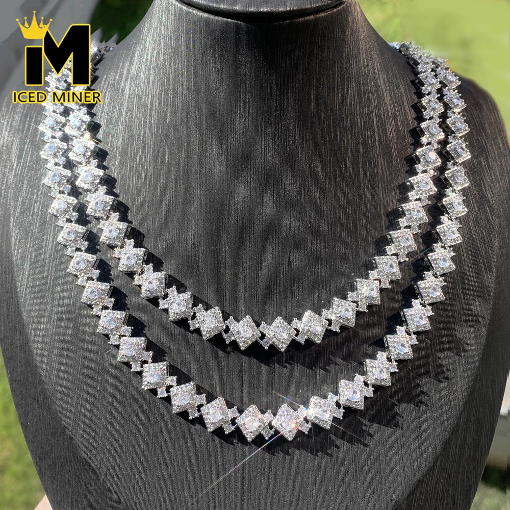 

Icedminer Iced Out Tennis Link Chain Necklaces Men Women Bling Zircon Hip Hop Jewelry Free Shipping