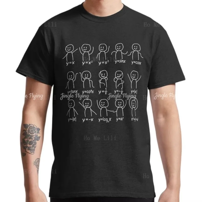 Camiseta deportiva con gráficos de baile de álgebra, figuras divertidas de ecuación matemática, algodón puro, transpirable y cómoda