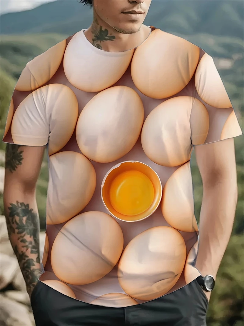 

3D Smiling Face Print T Shirt For Man Short Sleeve Casual Crew Neck Machine Washable Tops Funny T Shirts Summer Oversized TShirt
