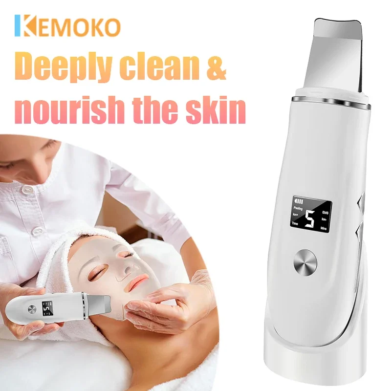 Ultrasonic Skin Scrubber Peeling Blackhead Remover Deep Face Cleaning Ultrasonic Ion Ance Pore Cleaner Facial Shovel skin care