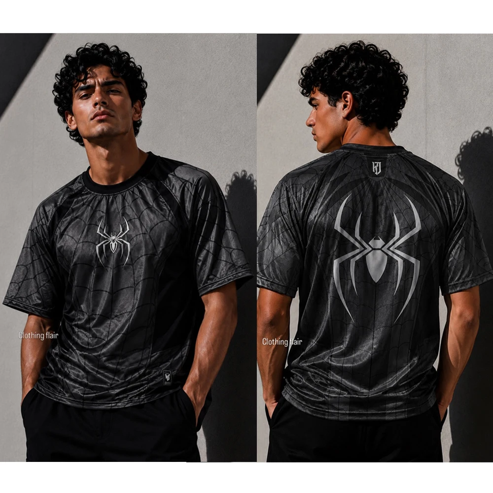 2026 Spider-Print Grafik-T-Shirt für Erwachsene und Kinder Vintage Oversized Kurzarm Streetwear Harajuku Casual Gothic Y2K Tee – Detail 7
