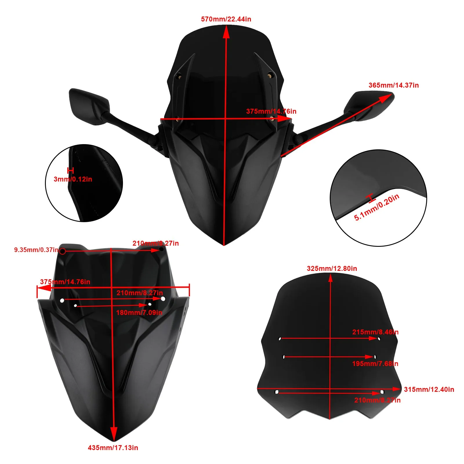 

Ветровое стекло ABS для Yamaha NMAX155 N-MAX 155 2021 2022 с алюминиевым кронштейном