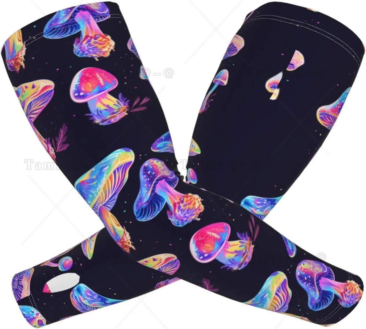 Psychedelic Neon Mushroom Protection Cooling Arm Sleeves For Men Women Uv Compression Cooling Sleeve For Sports