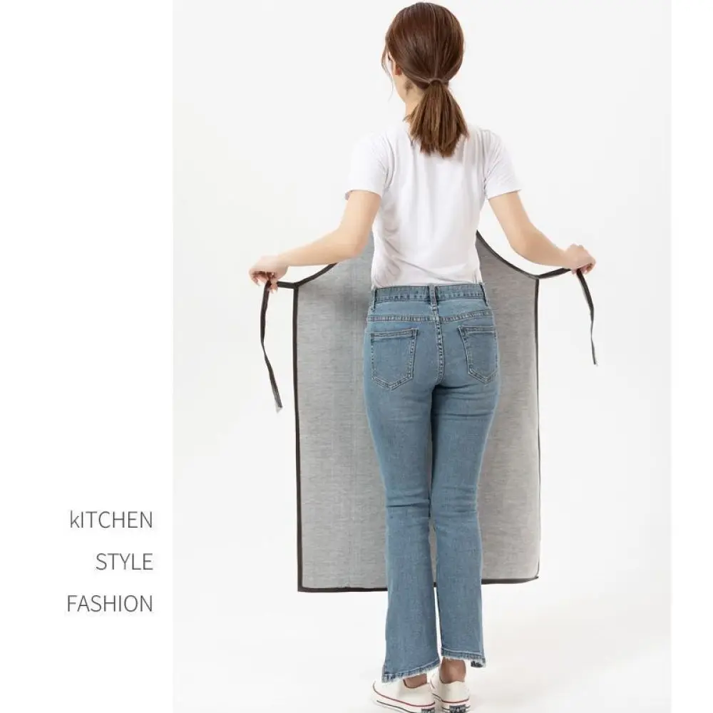 Soft PU Leather Kitchen Apron Waterproof Oil Resistant Work Bib Ergonomic Straps For Culinary Baking Cleaning Unisex Smock