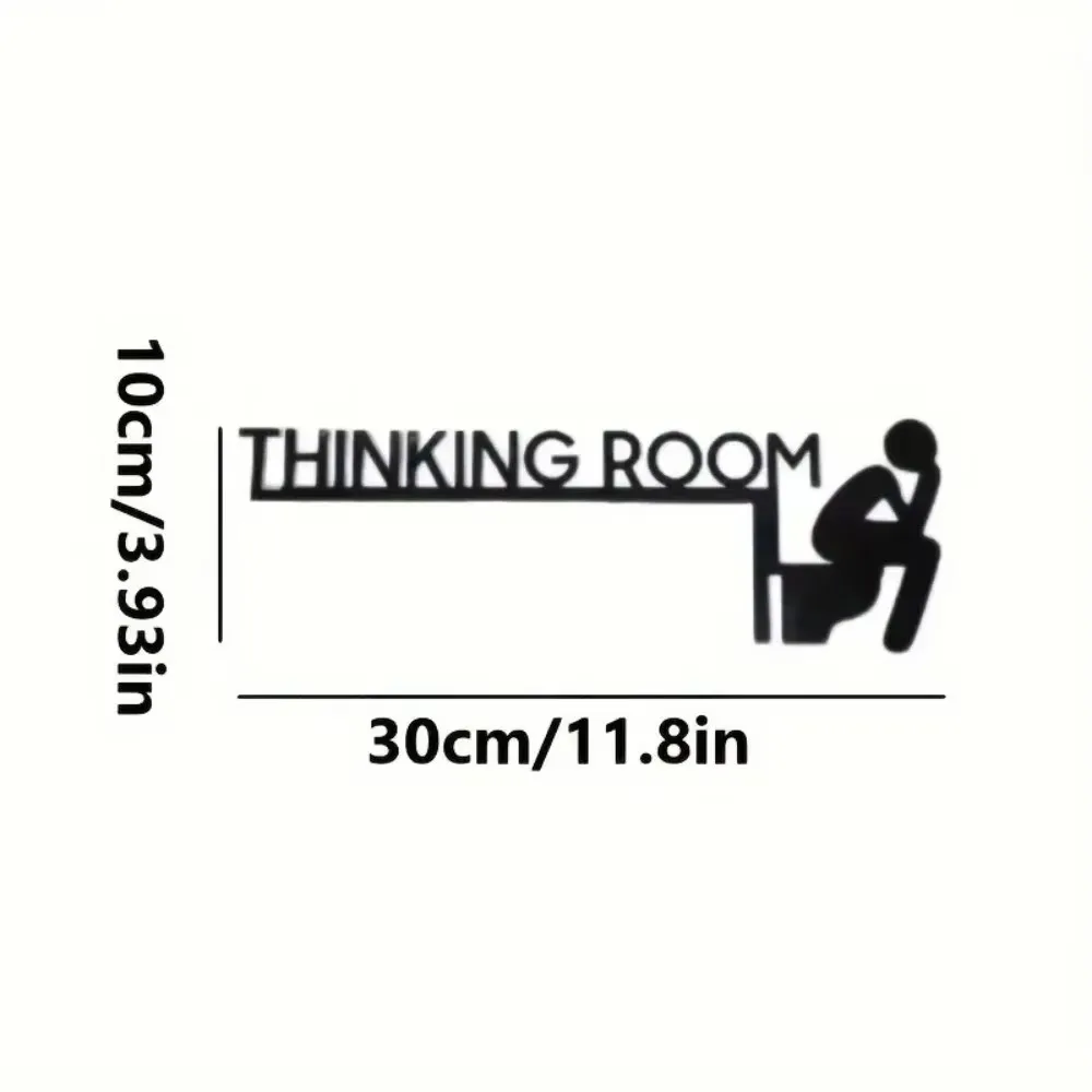 Modern Metal Toilet Door Sign: A Chic Thinking Room Sculpture for Home Decor