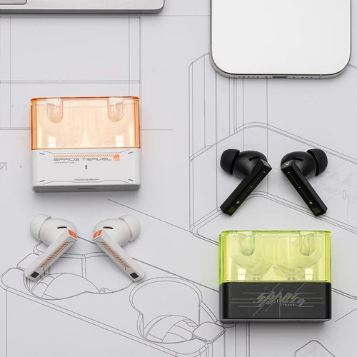 Imagen 2 del producto MOONDROP Space Travel 2 auriculares HiFi con cancelación de ruido TWS inalámbricos Bluetooth 6,0 ANC modo de juego de baja latencia auriculares para juegos SBC/AAC