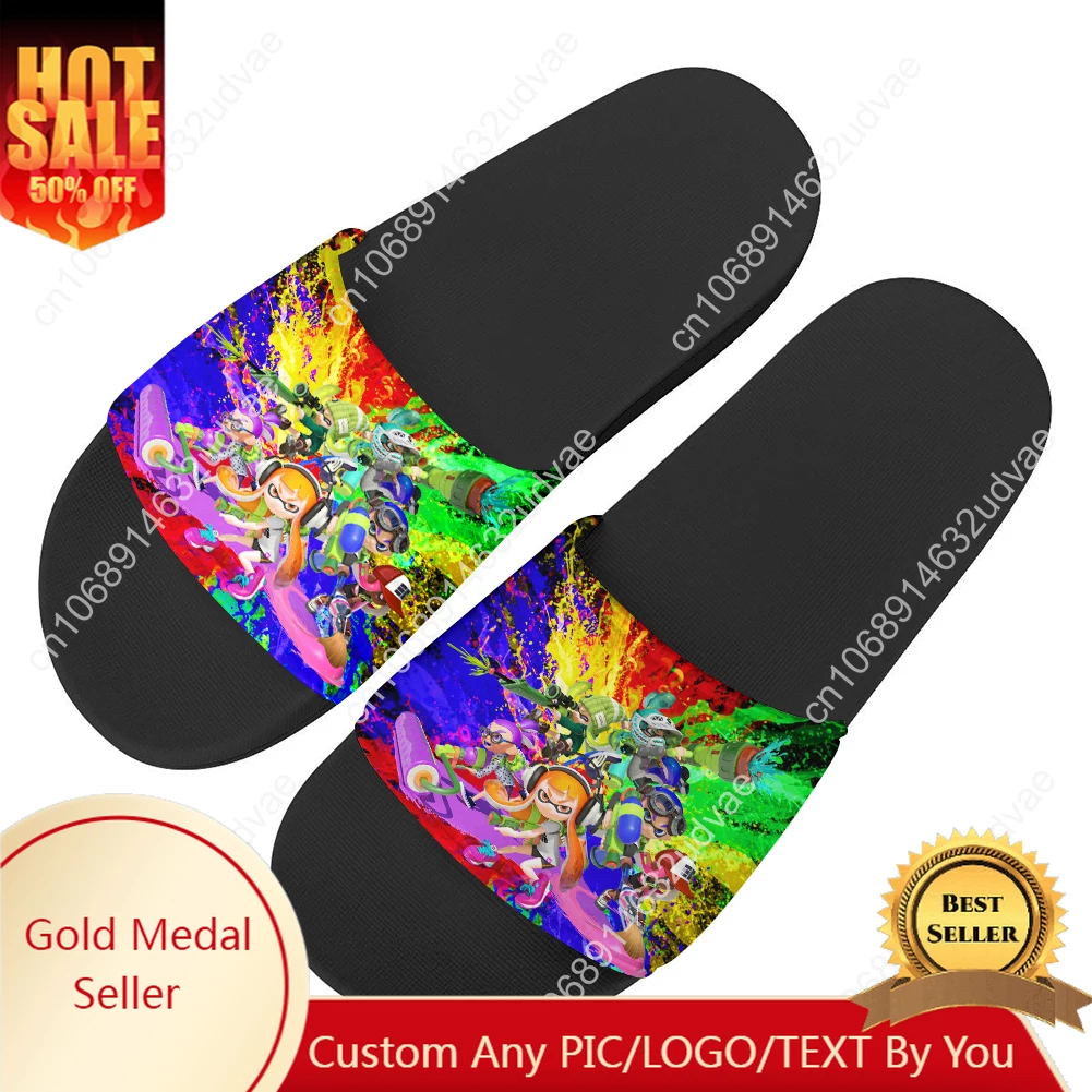 

Splatoons Sandals Home Slippers Water Shoes Men Women Teenagers Children Sandal Bathroom Beach Pool Custom Made Summer Slipper