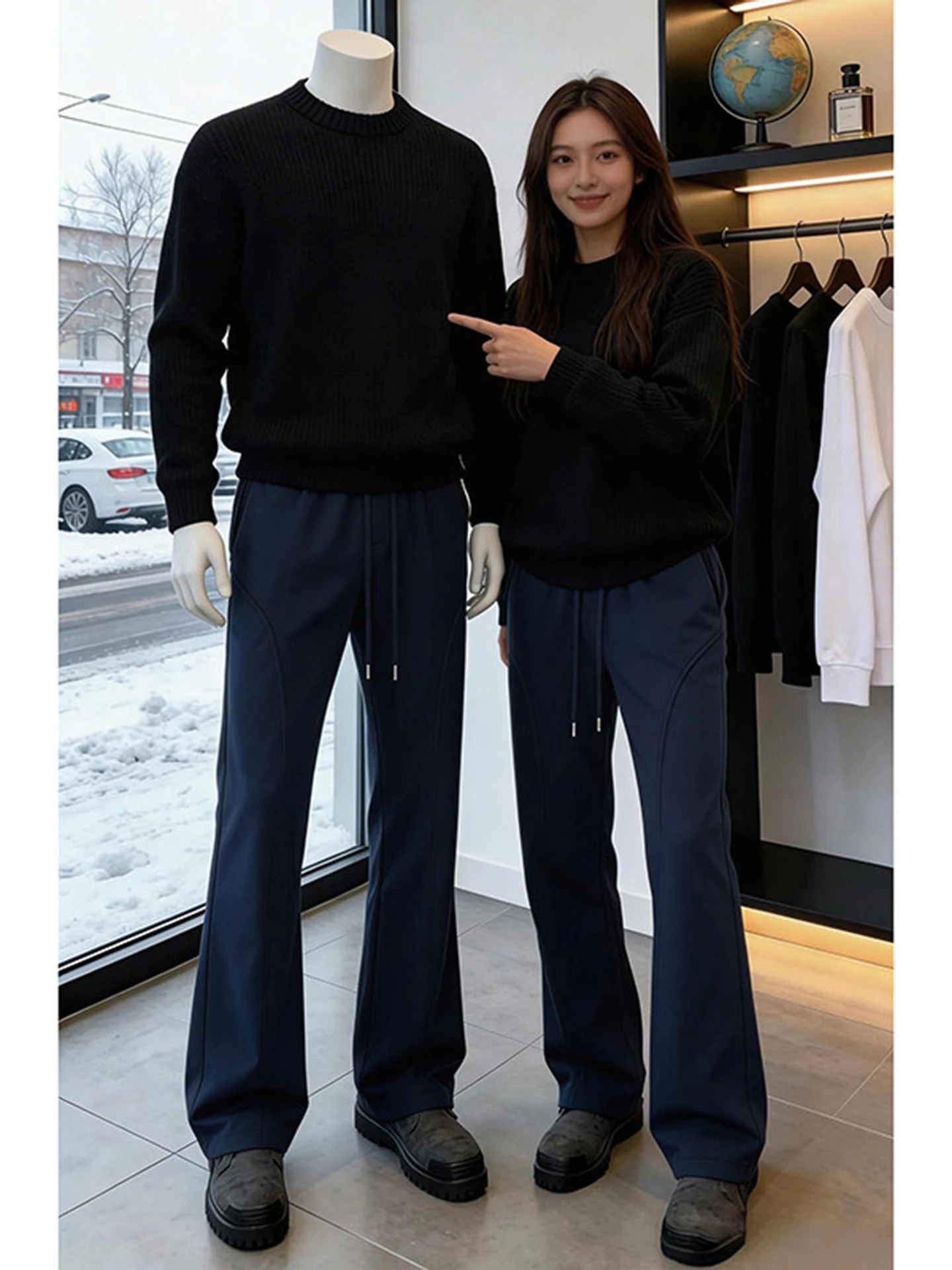 

American Sle Micro Flared Summer Nylon Qui Dry Soft ell Men's Casual Pants Diagonal Cut Straight Leg Sport Leisure Trou...