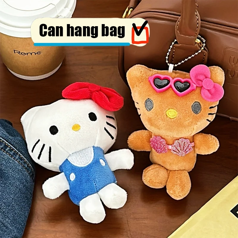 Kawaii Cute Anime Sanrio Swimming Circle Hello Kitty Doll Keychain Pendant For Women Girls Cartoon Backpack Decoration Gifts image 4