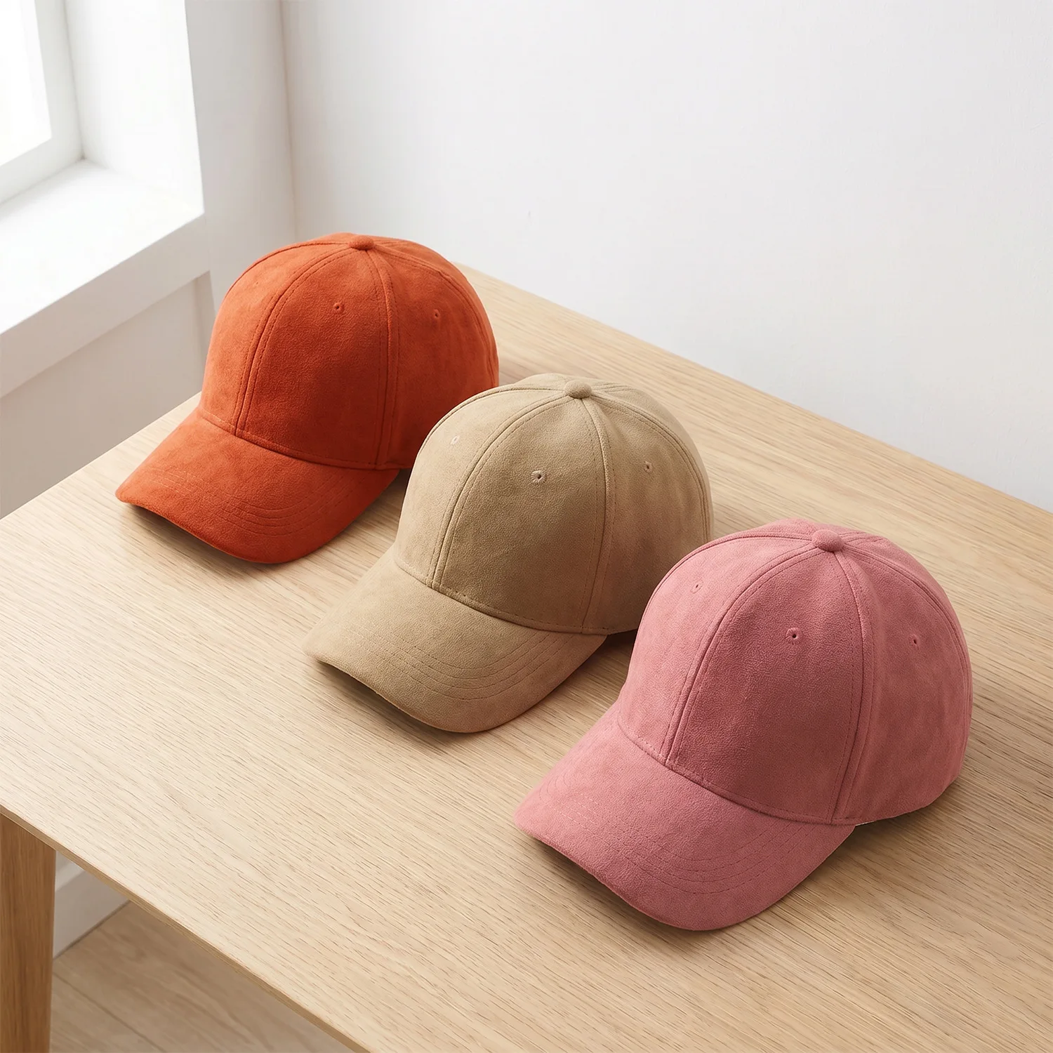 Hard Crown Blank Baseball Cap Men Women Retro Faux Suede Duckbill Hat Big Head Adjustable Outdoor Sports Peaked Caps