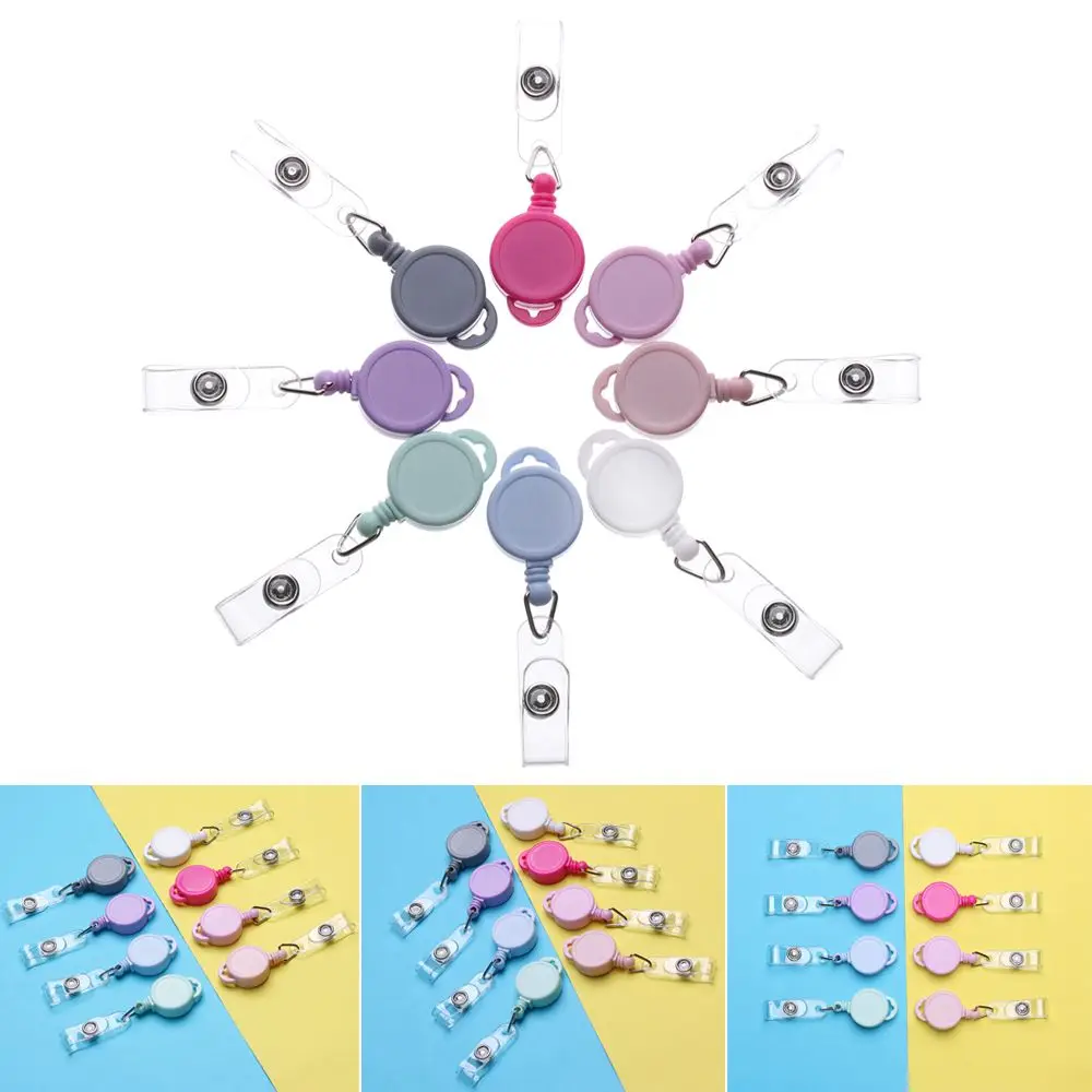 1pc Fashion Durable Clip ID Name Card Anti-Lost Clip Key Ring Lanyards Badge Holder Retractable