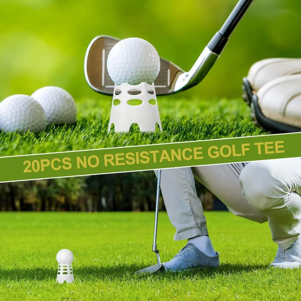 20 Stück Kunststoff Golf Simulator T-Shirts hohe Stabilität niedrige Reibung tragbare Indoor Outdoor Golf Matte T-Shirts üben