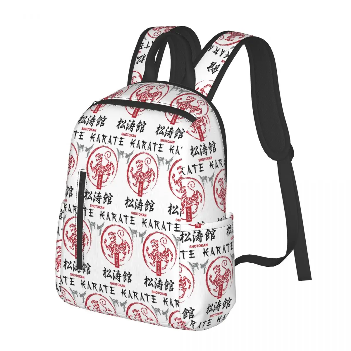 

Shotokan Karate Symbol And Kanji White Text Backpack School Bag Hiking Travel Daypack for Boy Girl Fashion Bookbag Shoulder Bags