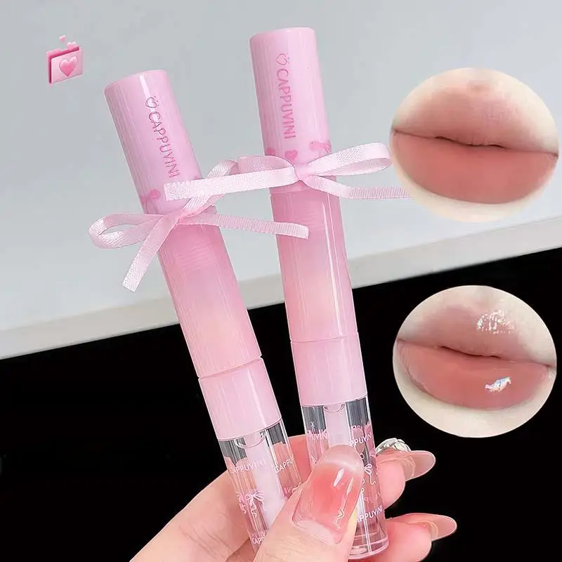 Cappuvini Lichtgewicht Kleur Regenjas Lip Glaze Spiegel Matte Hydraterende Lipgloss Lippenstift met Lippenborstel