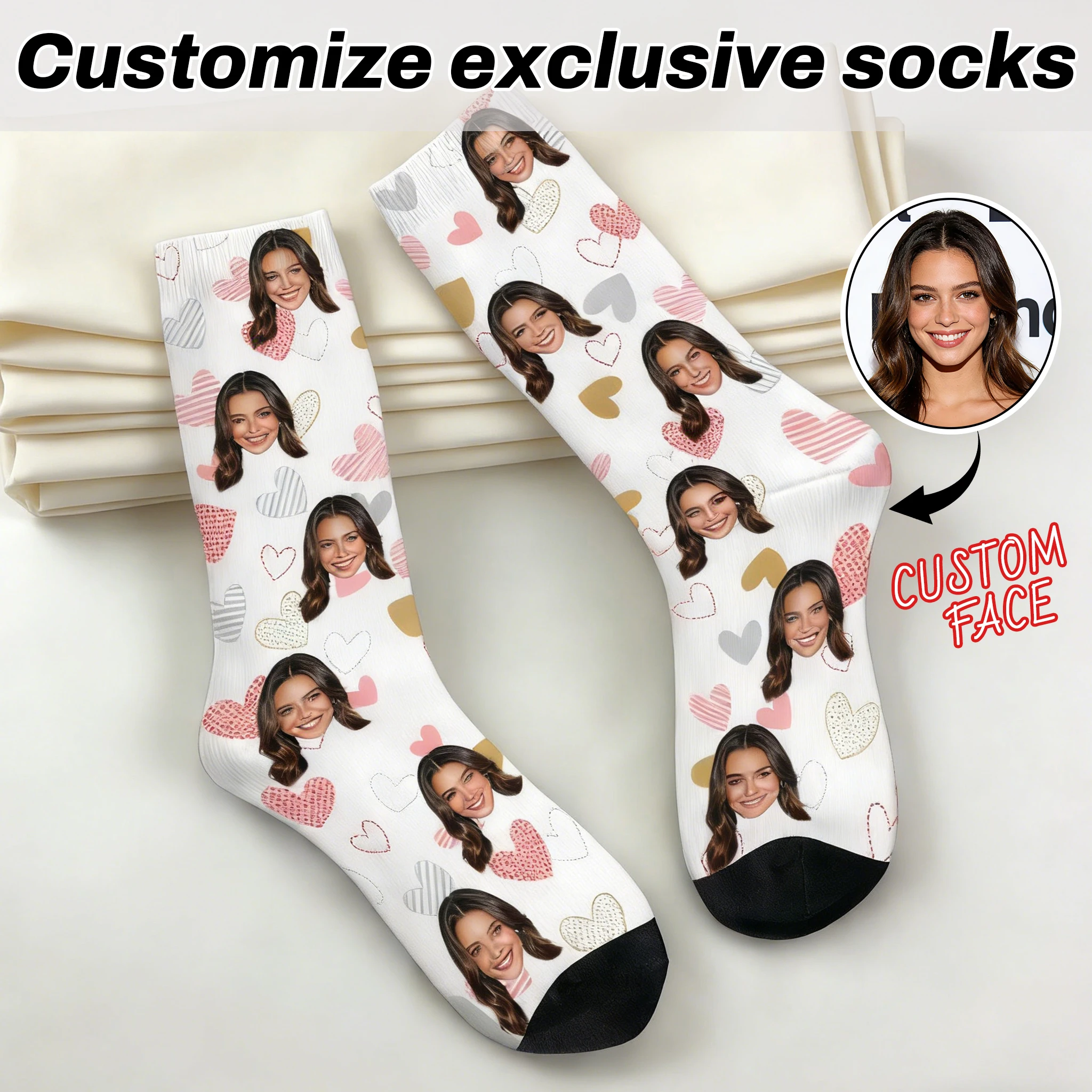 

Футбольные носки с индивидуальным дизайном, персонализированные носки с фото, забавный подарок для мужчин, женщин, пар, друзей, уникальные носки с индивидуальной печатью.