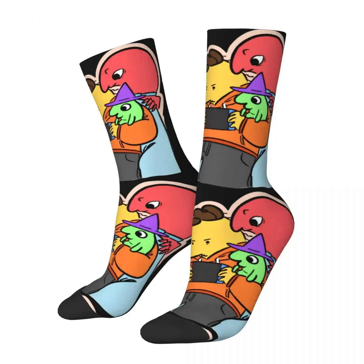 

Colorful Smiling Friends Alan Basketball Socks Polyester Crew Socks for Women Men