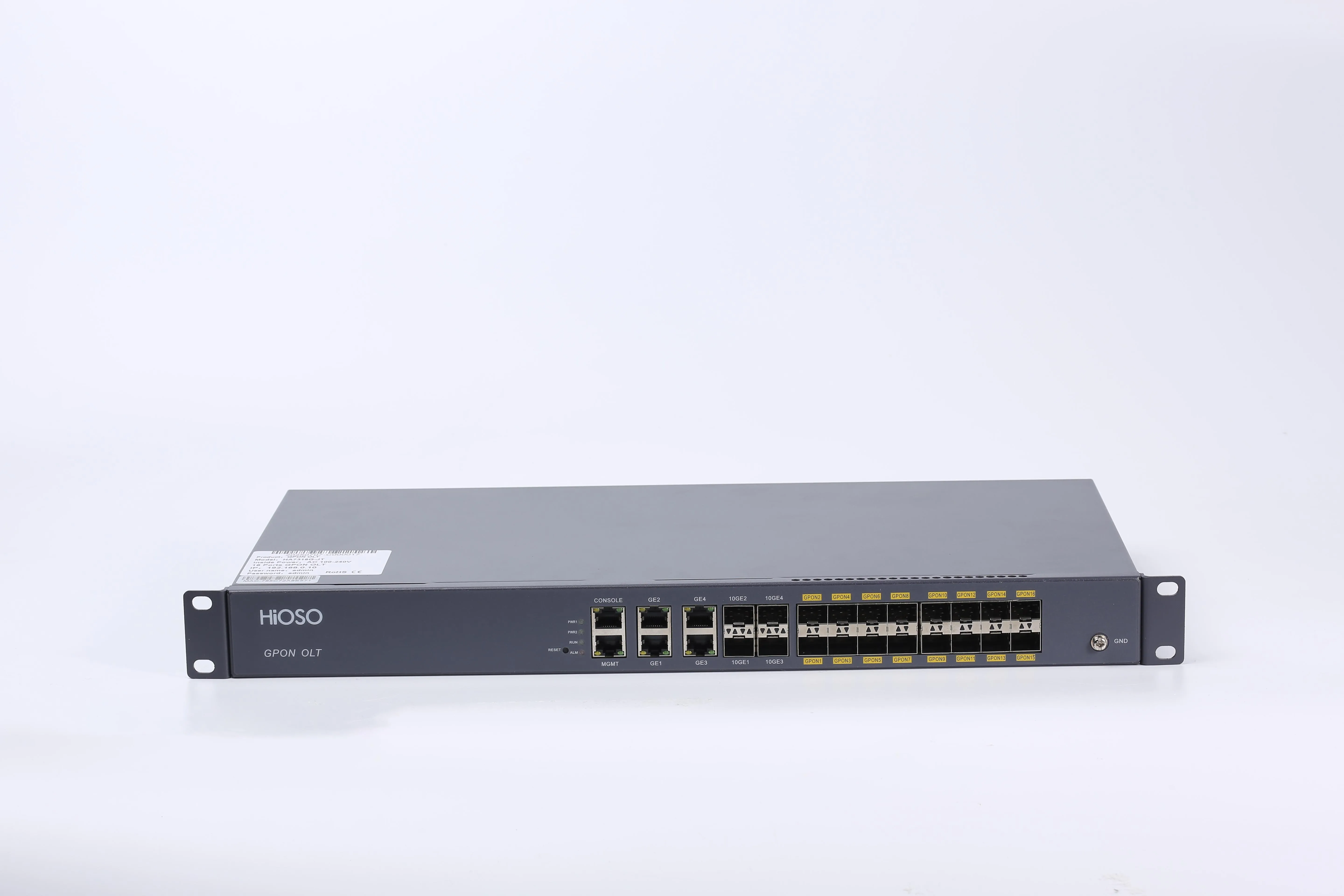HIOSO Brand 16PON GPON OLT  Each Port 1:128 User Compatible with Kinds of ONU