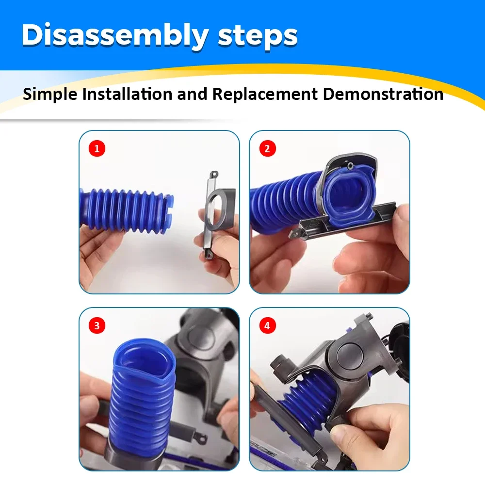 Parte del tubo di aspirazione del tamburo per Dyson V8 slim/V10 slim/V12 slim/V15 slim/SV18/SV20/SV10K Aspirapolvere Tubo blu con cacciavite