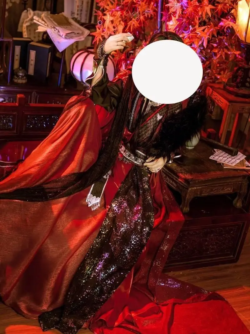 Chinese TV Series TGCF Tian Guan Ci Fu Xie Lian Hua Cheng Cosplay Costume Hua Cheng  Cos Dress Hanfu Full Set