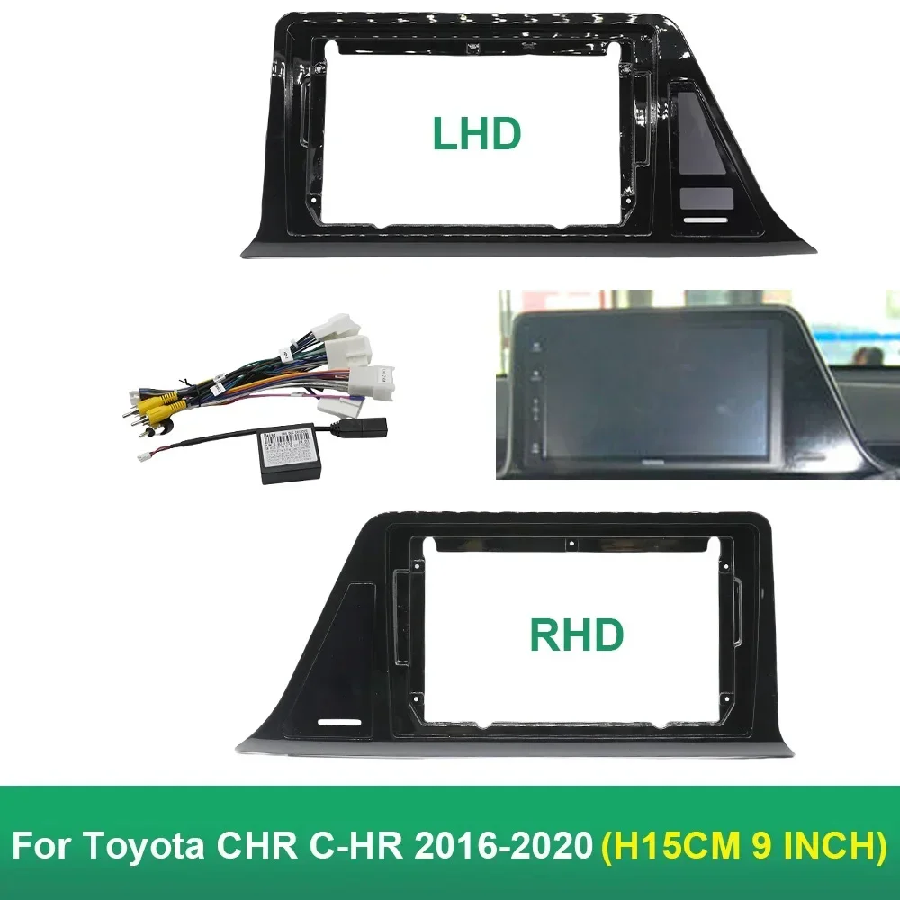 For Toyota CHR C-HR 2016-2020 9Inch 15CM Car Radio Fascias Android GPS MP5 Stereo Player 2 Din Head Unit Panel Dash Frame Insta