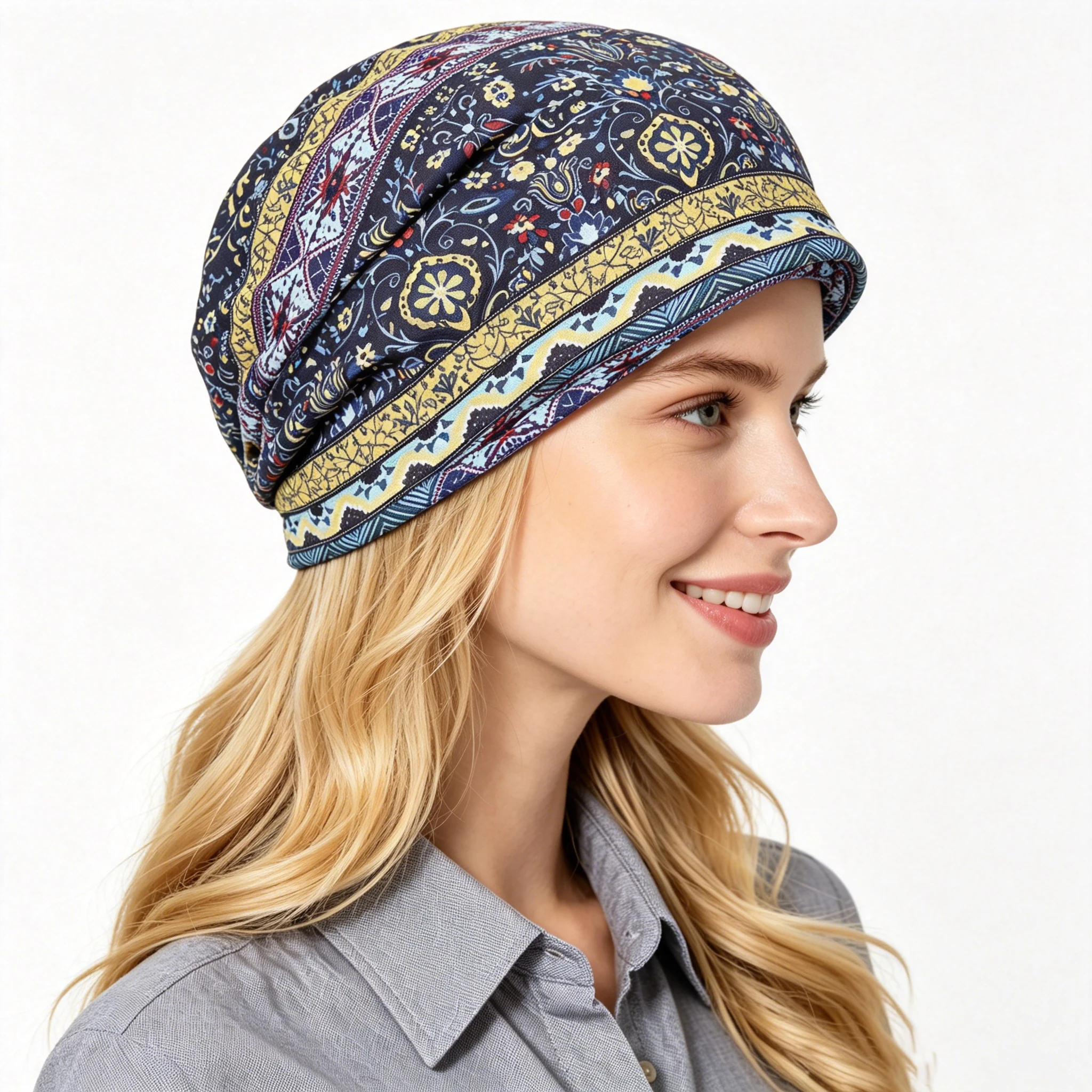 Ethnic Style Patterned Hat Beanie Hat Skull Cap Headwear Hat