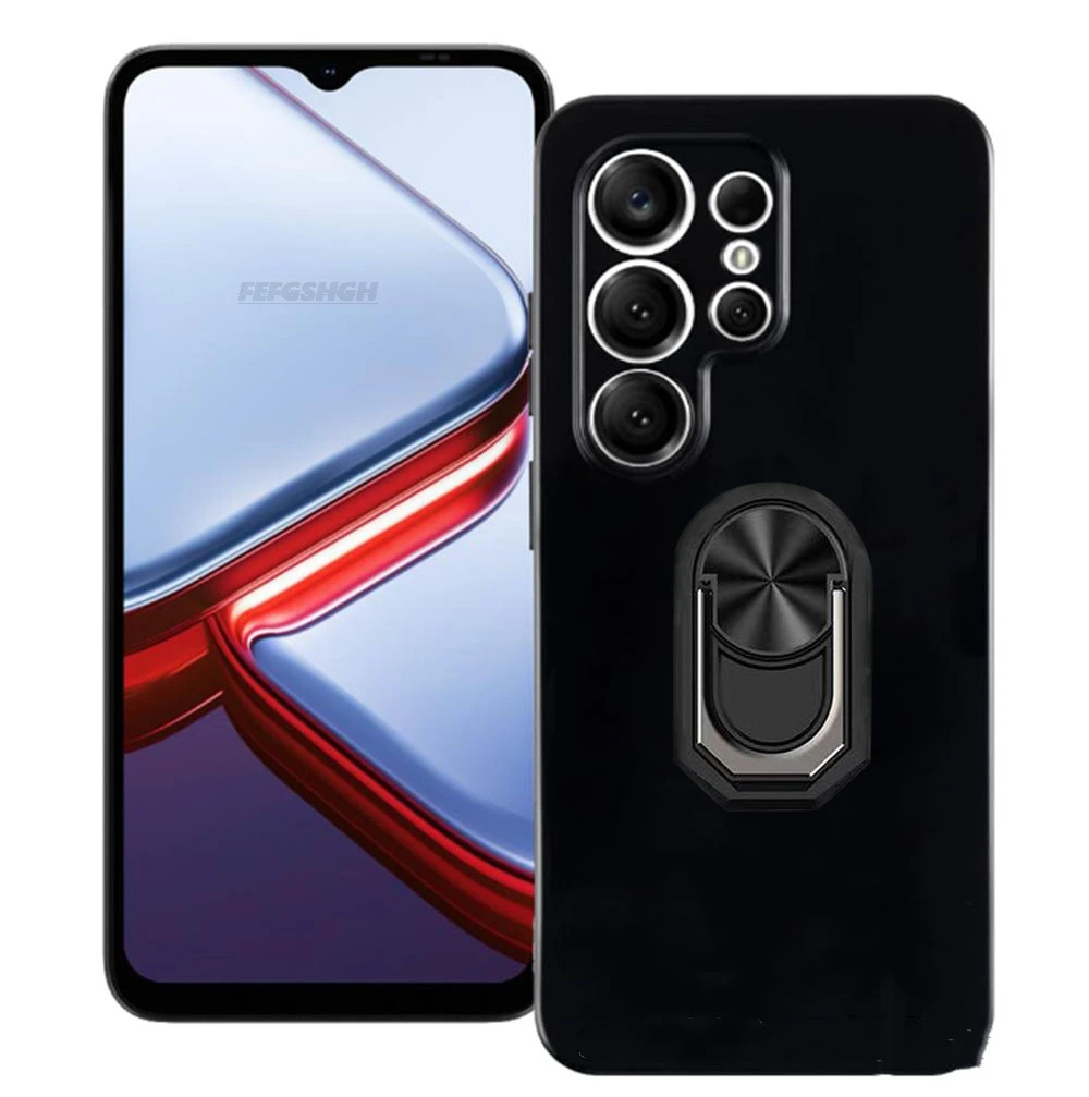 For Doogee Note 56X 6.56" Back Finger Ring Soft TPU Silicone Case For Doogee Note 56X Note 56X Pro Bracket Phone Cover