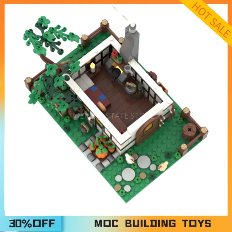 619PCS Customized MOC Modular Farmer Cottage Building Blocks Technology Bricks DIY Creative Assembly Education Toy Holiday Gifts