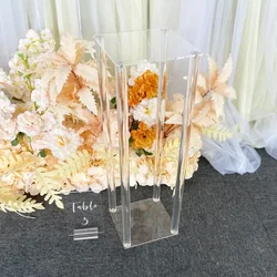 Transparent Square Acrylic Flower Stand Display Stand Wedding Centerpieces For Tables Birthday Party Decoration Dessert Table