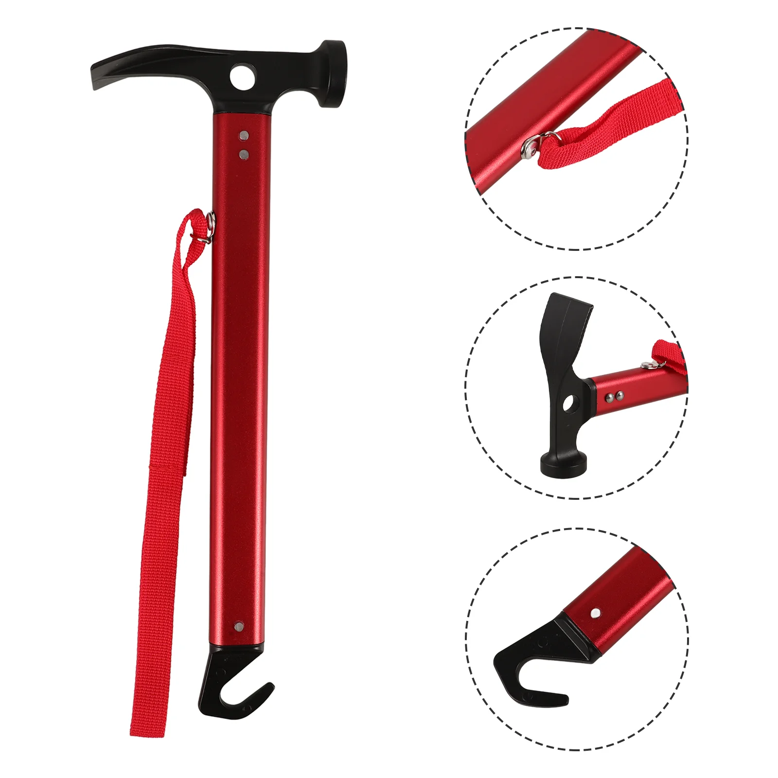 

Multifunction Camping Mallet Hammer for Tent Pegs (Red)