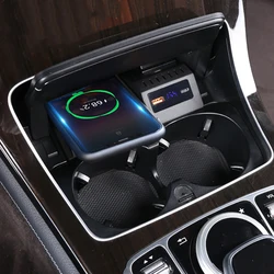Car wireless charger for Mercedes Benz W205 AMG C43 C63 GLC43 GLC63 X253 GLC 15w fast phone charger charging plate phone holder