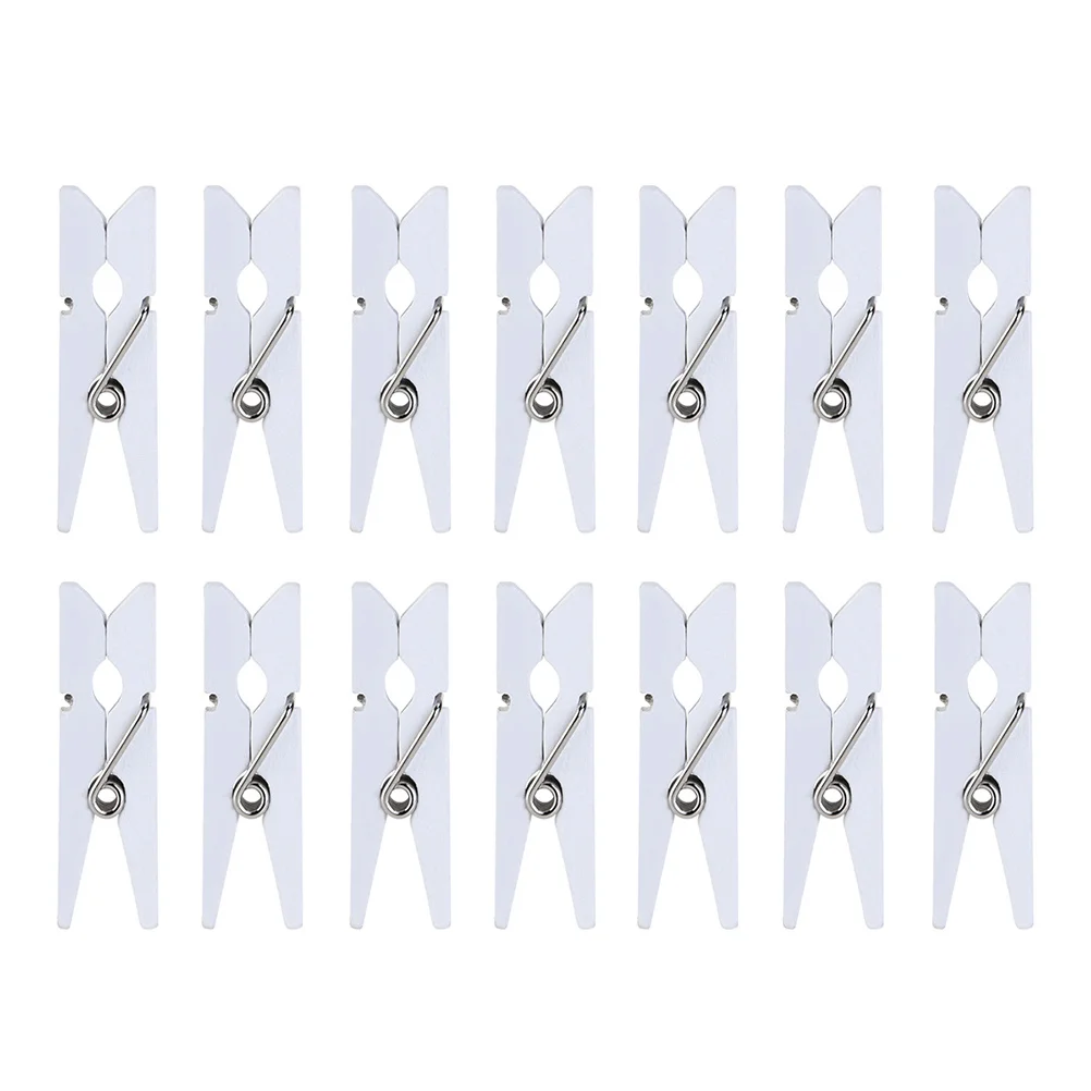 100 قطعة مقاطع صور خشبية صغيرة مشابك الغسيل الطبيعية 2.5 سنتيمتر للمشروعات الحرفية معلقة صور الديكور مقاطع الصور #3